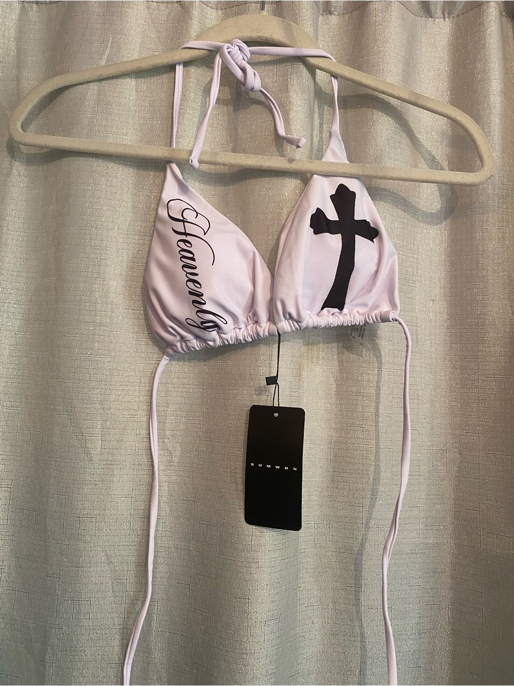 NWT Sumwon white halter bikini top.